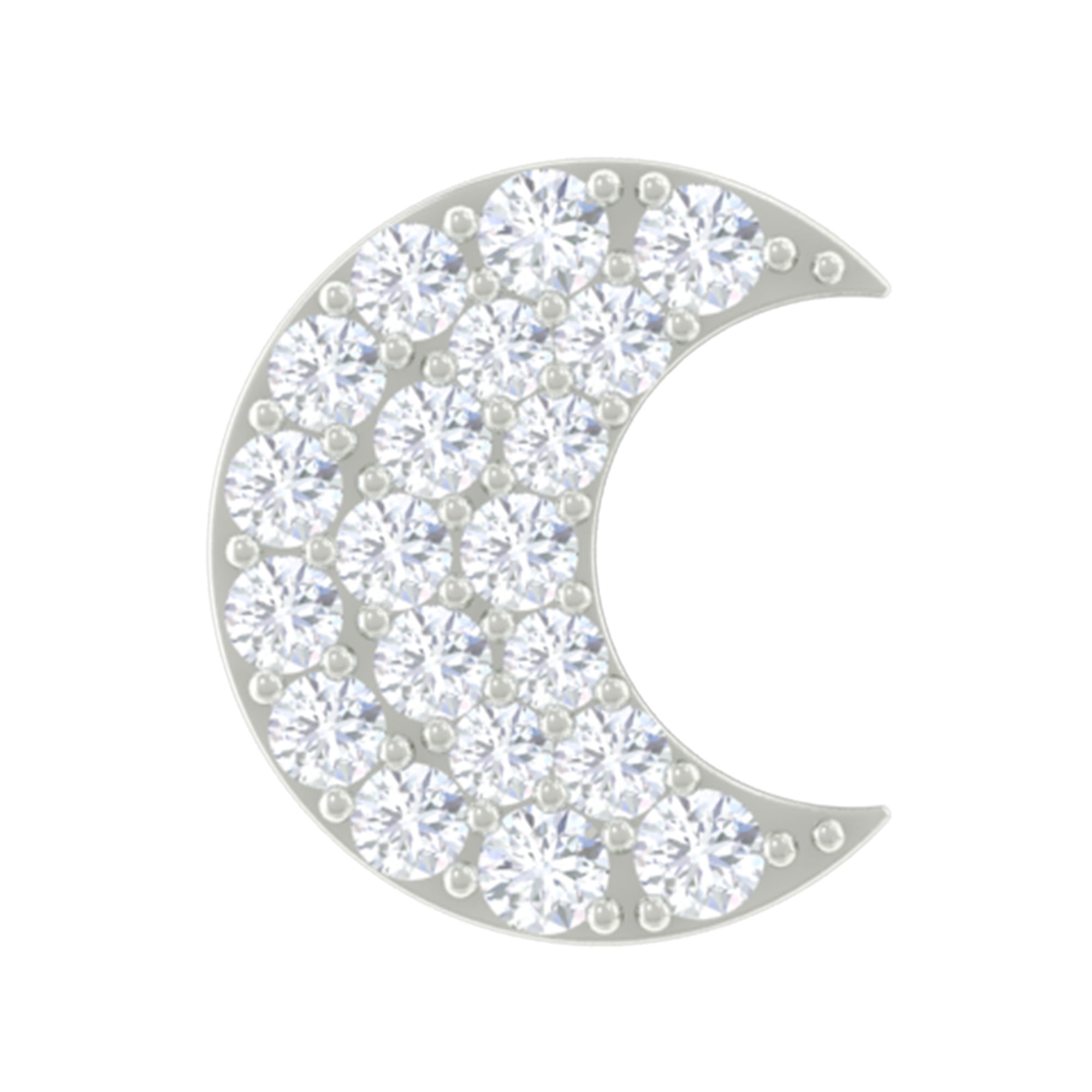 Rosec Jewels-Moissanite Half Moon Earring for Conch Piercing