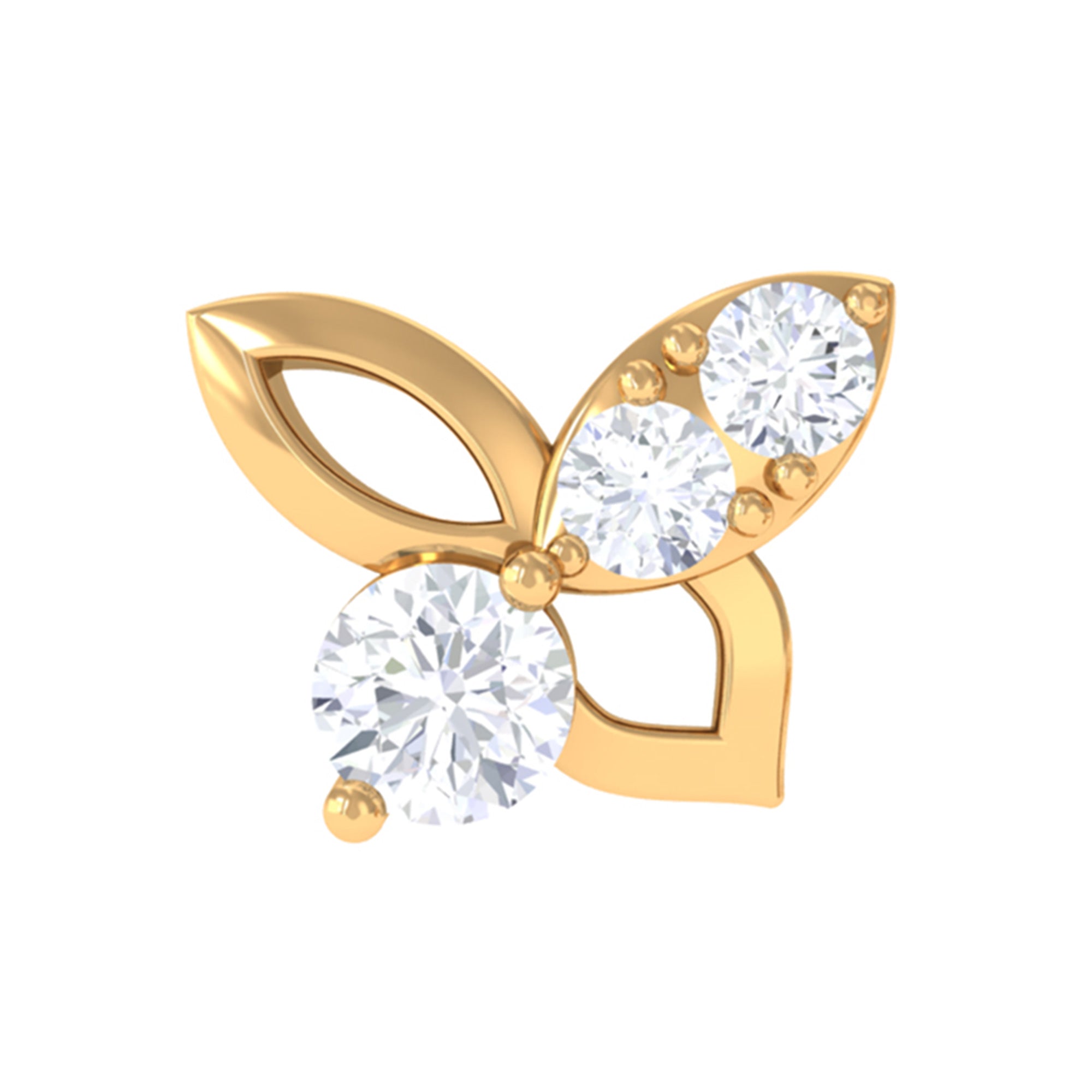 Rosec Jewels-Exquisite Moissanite Butterfly Second Hole Earring