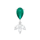 Rosec Jewels-Pear Cut Emerald and Moissanite Dangle Earring