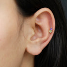 Rosec Jewels-Amethyst and Peridot Two Stone Helix Earring