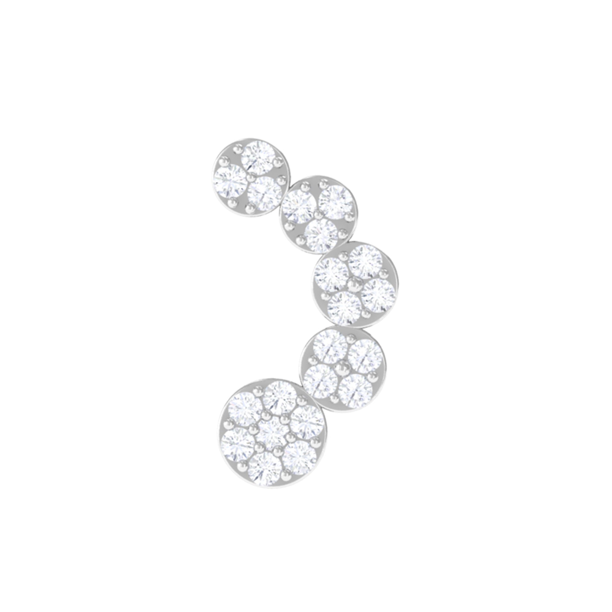 Rosec Jewels-Diamond Gold Curved Crawler Earring for Helix Piercing