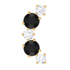 Rosec Jewels-Alternate Black Onyx and Moissanite Crawler Earring in Gold