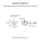 Rosec Jewels-Exquisite Diamond Lotus Flower Earring for Helix Piercing