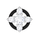 Rosec Jewels-Round Moissanite Cartilage Earring with Black Enamel