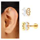 Rosec Jewels-Pear Moissanite Gold Butterfly Earring for Helix Piercing