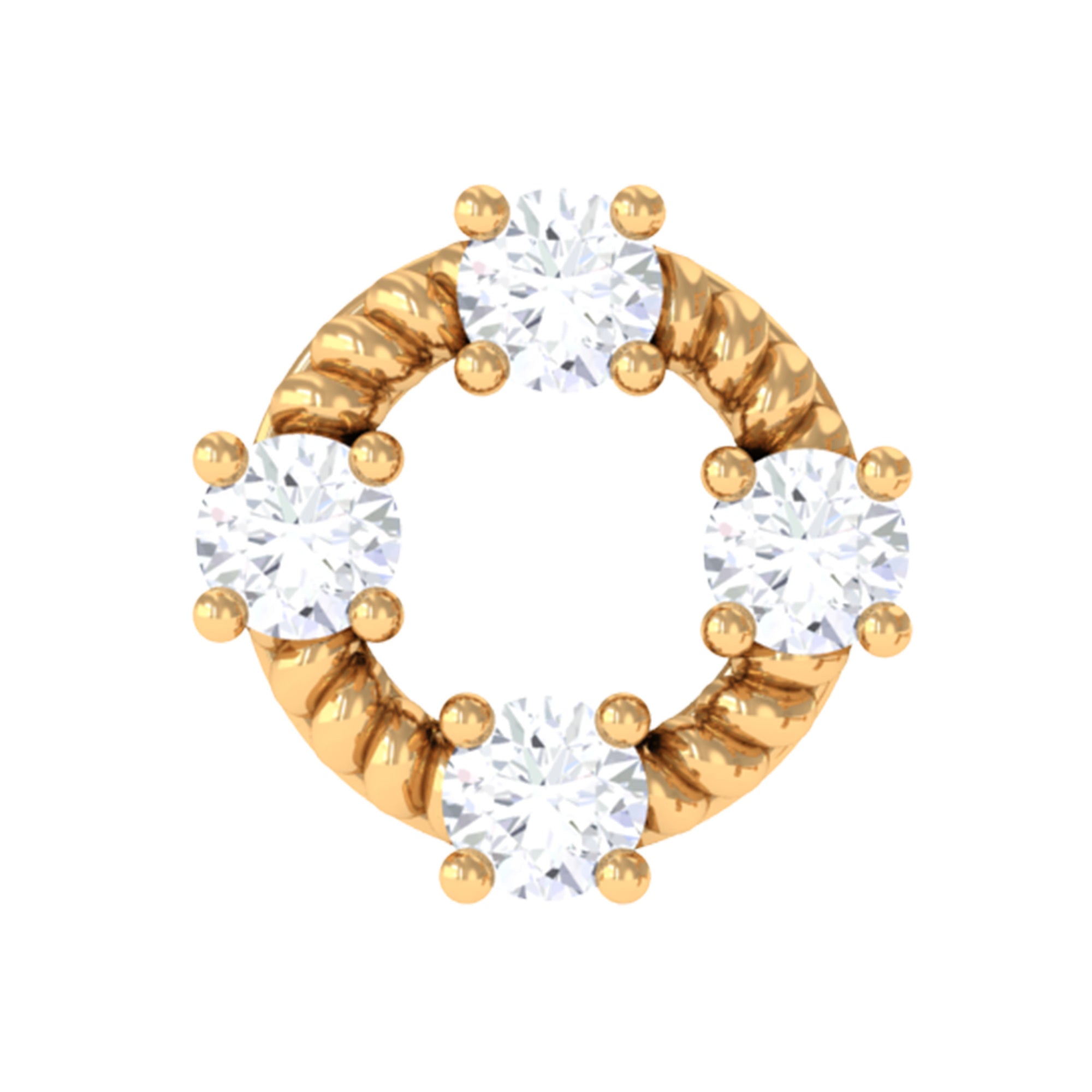 Rosec Jewels-Moissanite Gold Twisted Rope Circle Earring