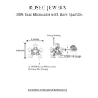 Rosec Jewels-Round Moissanite Gold Star Earring for Helix Piercing