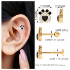 Rosec Jewels-Black Onyx and Moissanite Dog Paw Print Earring in Gold