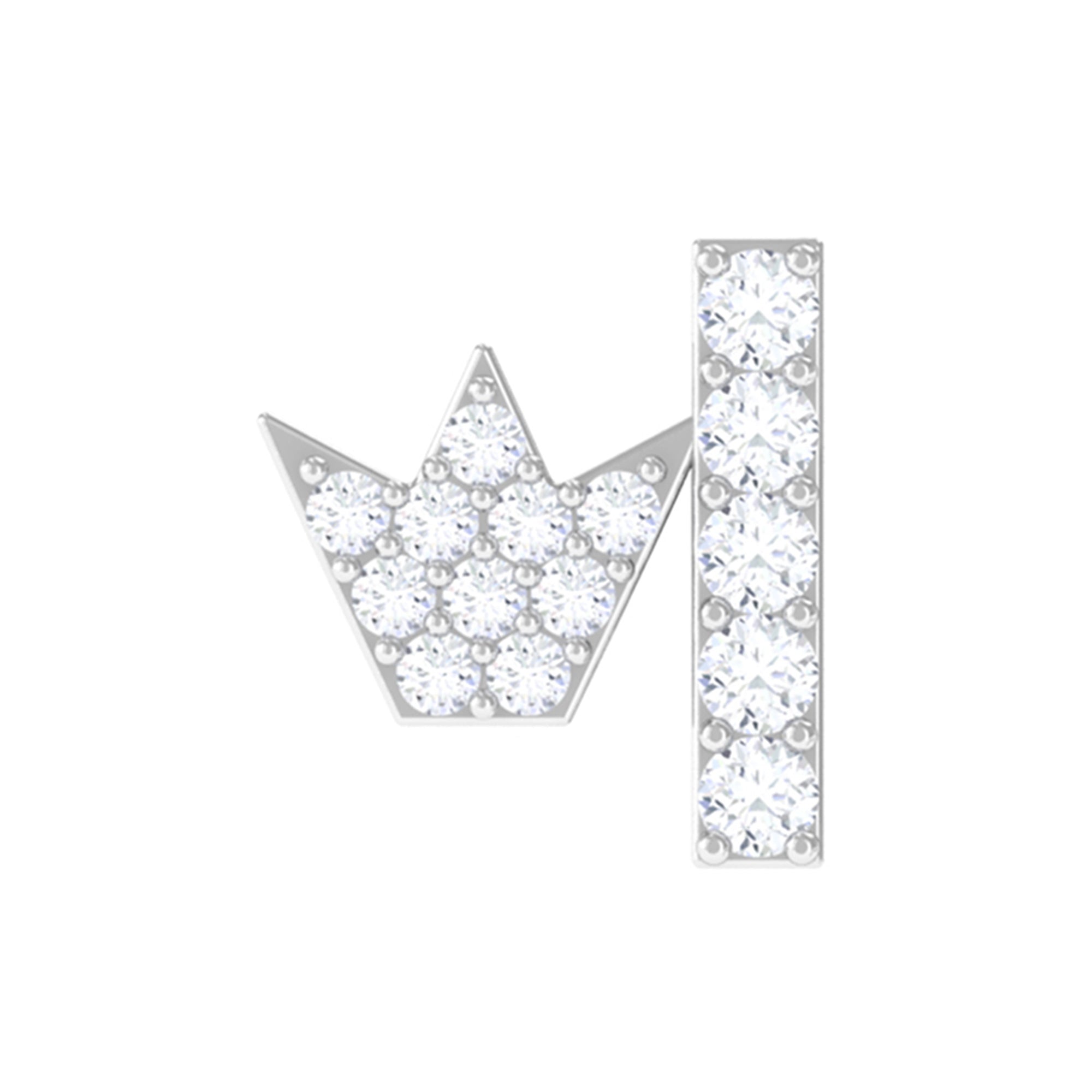 Rosec Jewels-Dainty Diamond Crown Bar Earring for Helix Piercing