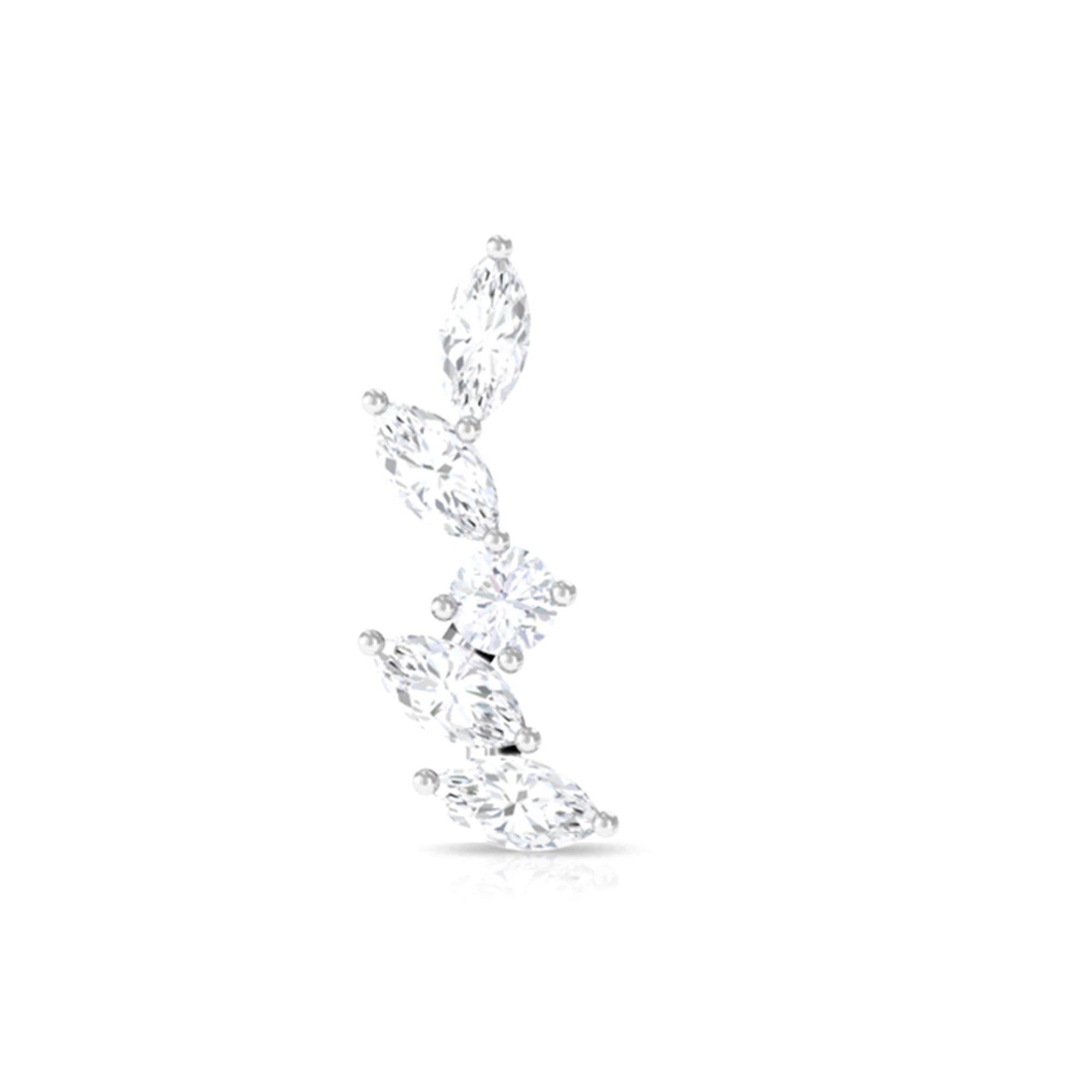 Rosec Jewels-Minimal Moissanite Cluster Helix Earring