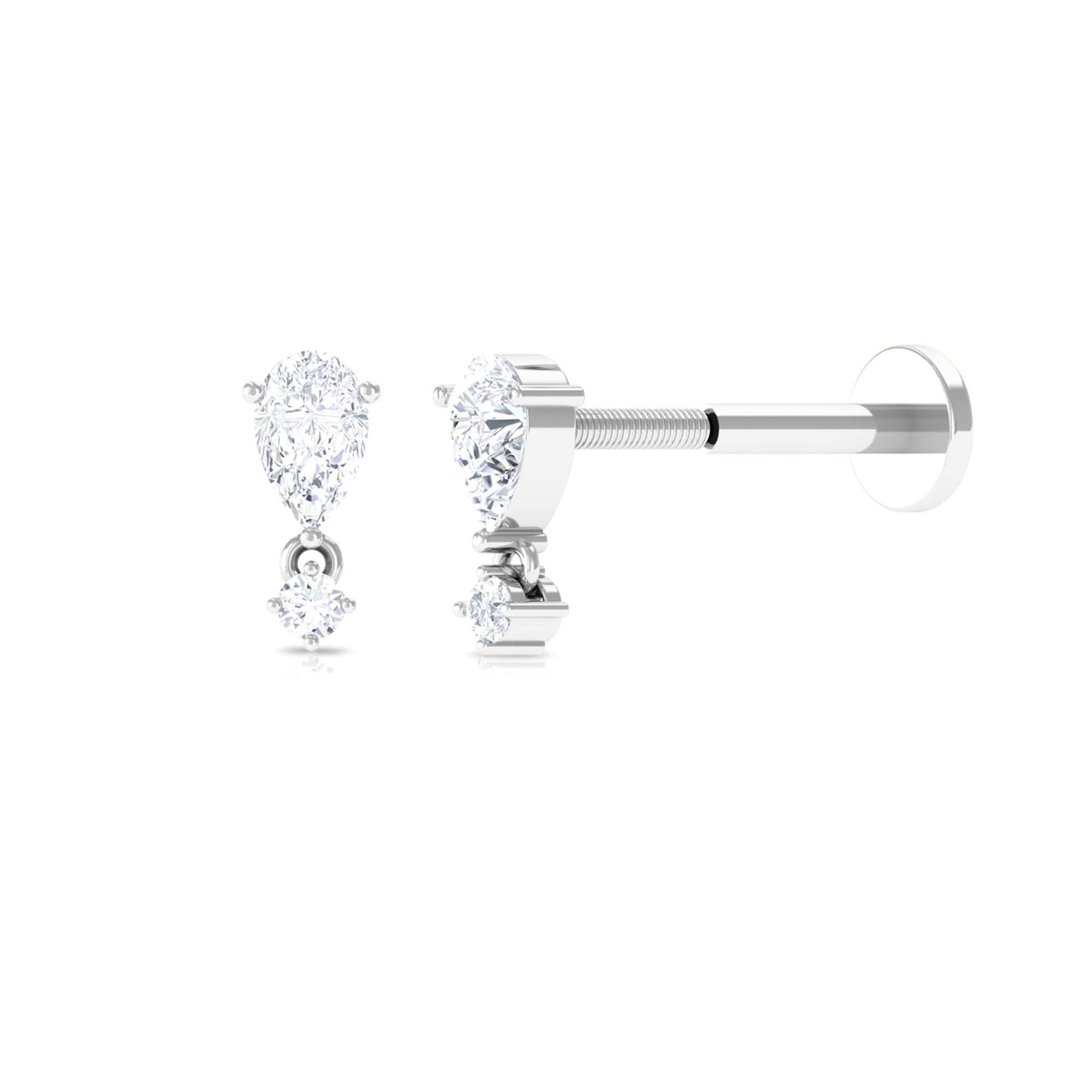 Rosec Jewels-Dainty Moissanite Piercing Earring for Helix