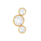 Rosec Jewels-Bezel Set Diamond Three Stone Earring for Helix Piercing