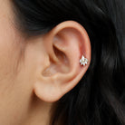 Rosec Jewels-Marquise Diamond Leaf Cluster Helix Earring