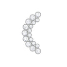 Rosec Jewels-Genuine Diamond Curved Crawler Earring in Bezel Set