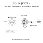 Rosec Jewels-Natural Diamond Flower Earring in Beaded Bezel Setting