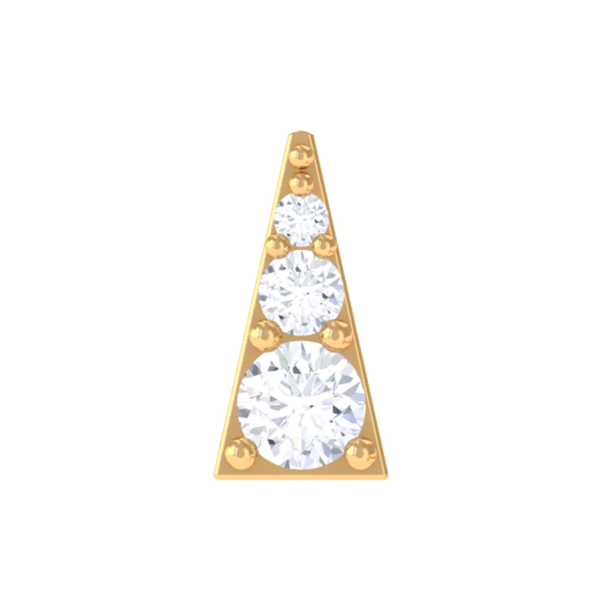 Rosec Jewels-Dainty Diamond Gold Triangle Tragus Earring