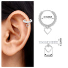 Rosec Jewels-Real Diamond Eternity Heart Dangle Hoop Earring