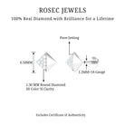 Rosec Jewels-Real Diamond Square Earring for Cartilage Piercing