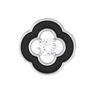 Rosec Jewels-Real Diamond Black Enamel Flower Cartilage Earring