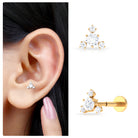 Rosec Jewels-Simple Round Moissanite Cluster Cartilage Earring