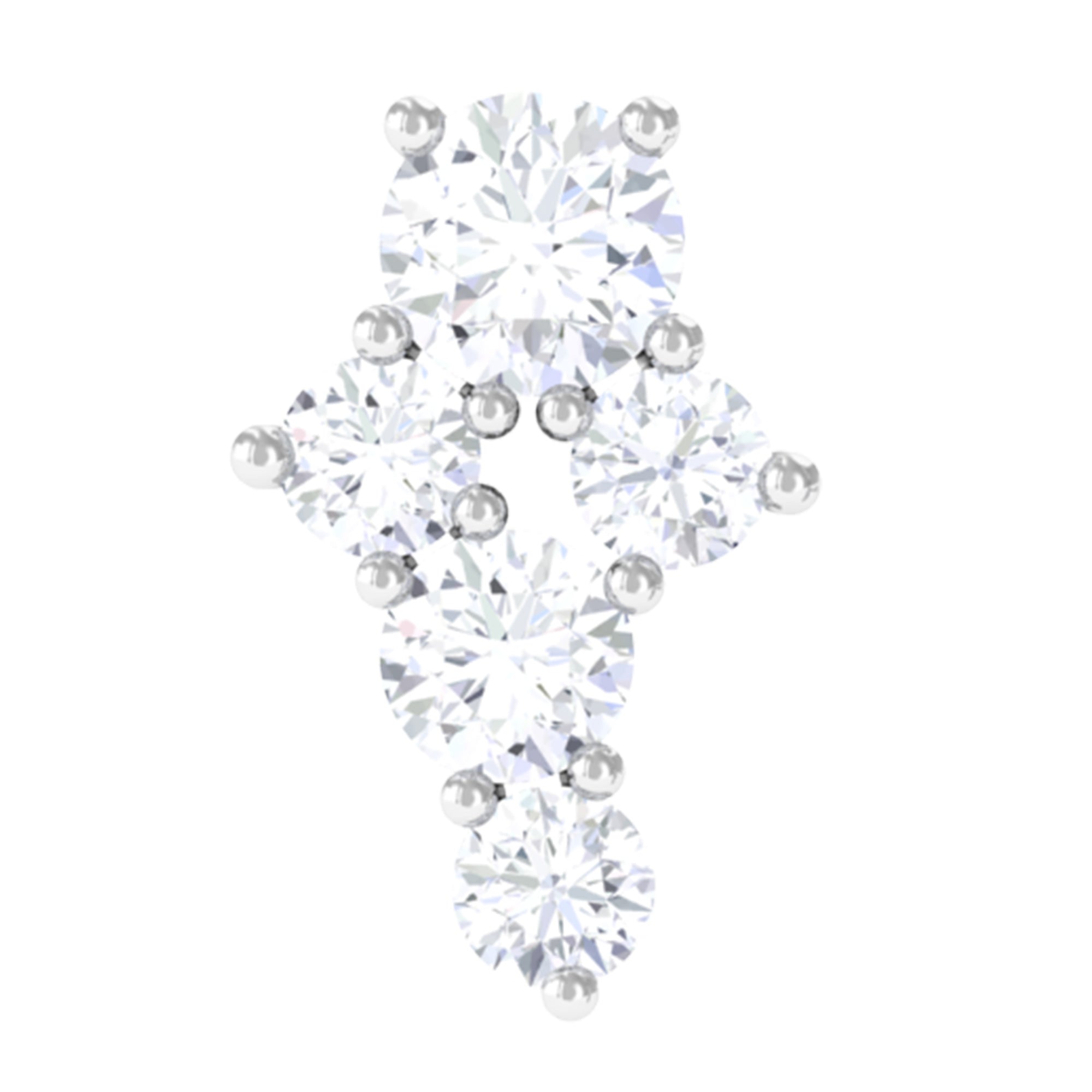 Rosec Jewels-Natural Diamond Cluster Cartilage Piercing Earring