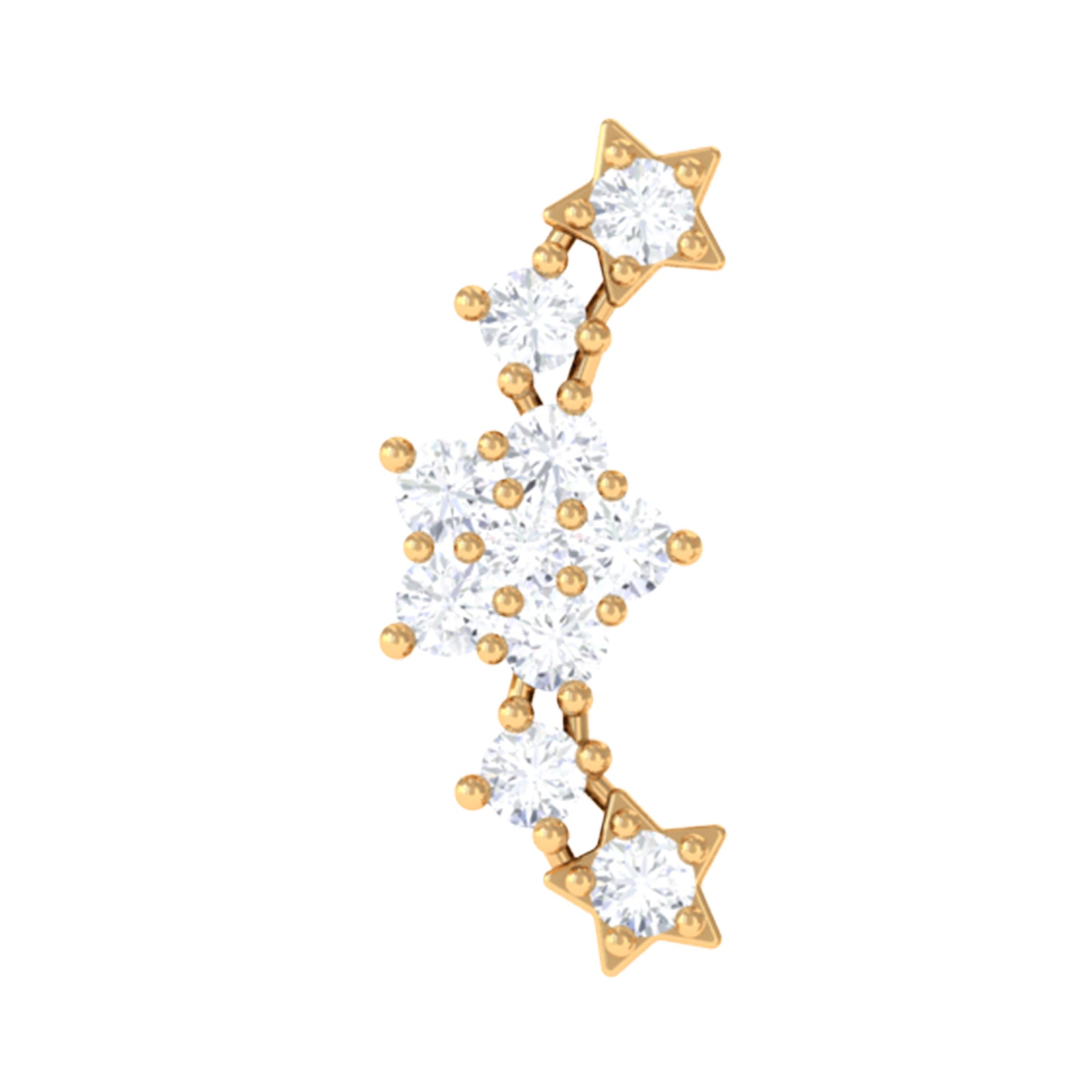 Rosec Jewels-Natural Diamond Star Ear Crawler Earring