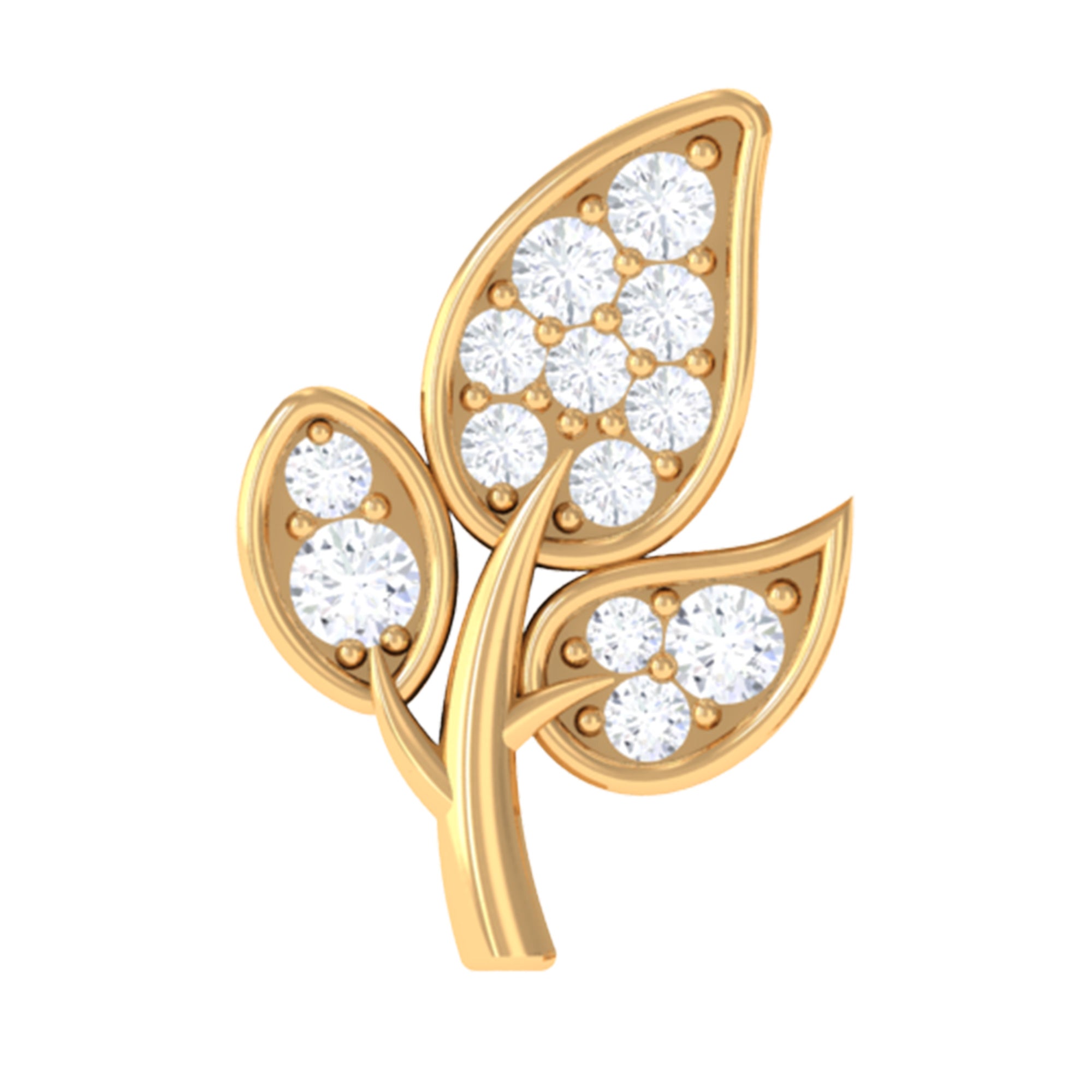 Rosec Jewels-Nature Inspired Diamond Leaf Cartilage Earring