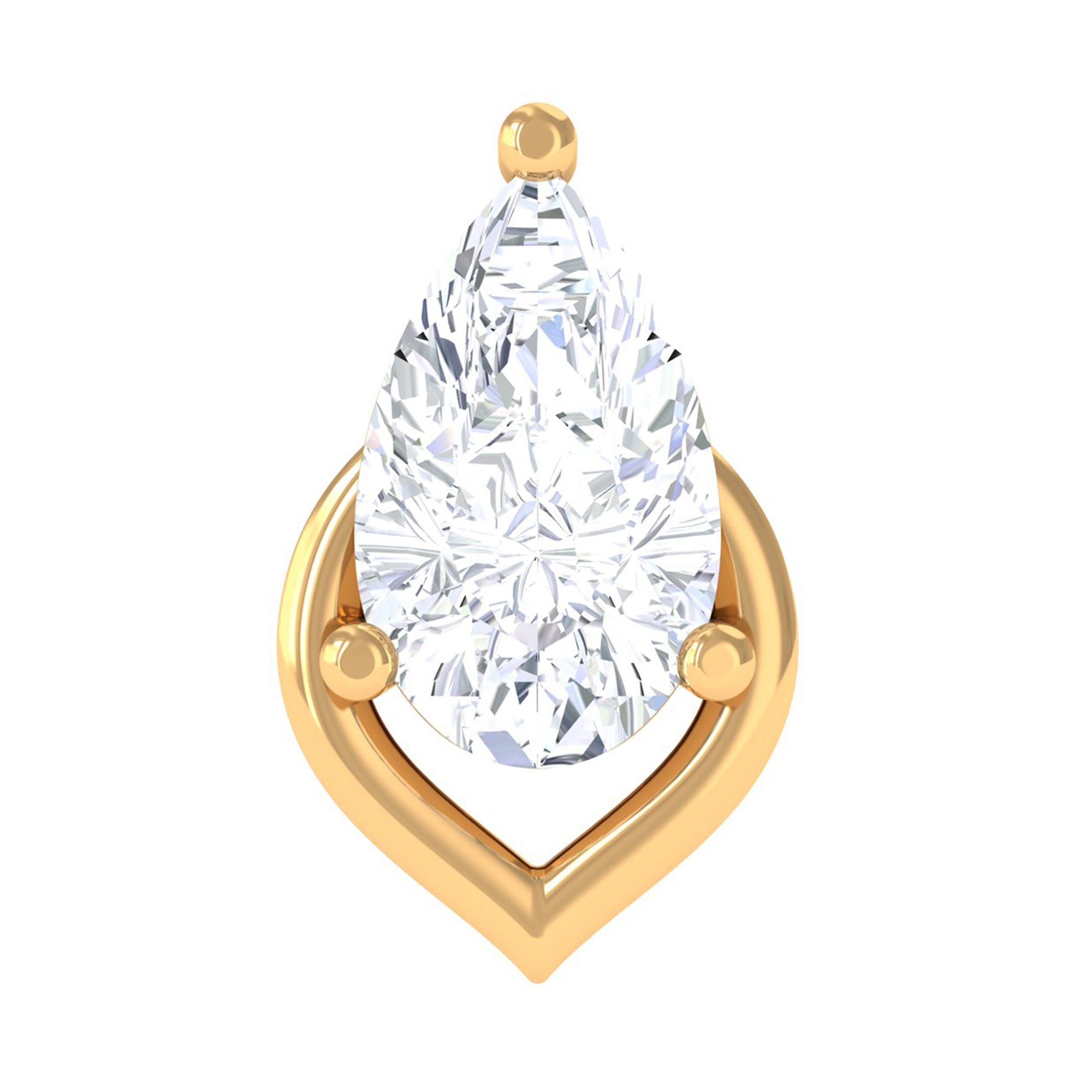 Rosec Jewels-Pear Shape Diamond Solitaire Earring for Helix Piercing