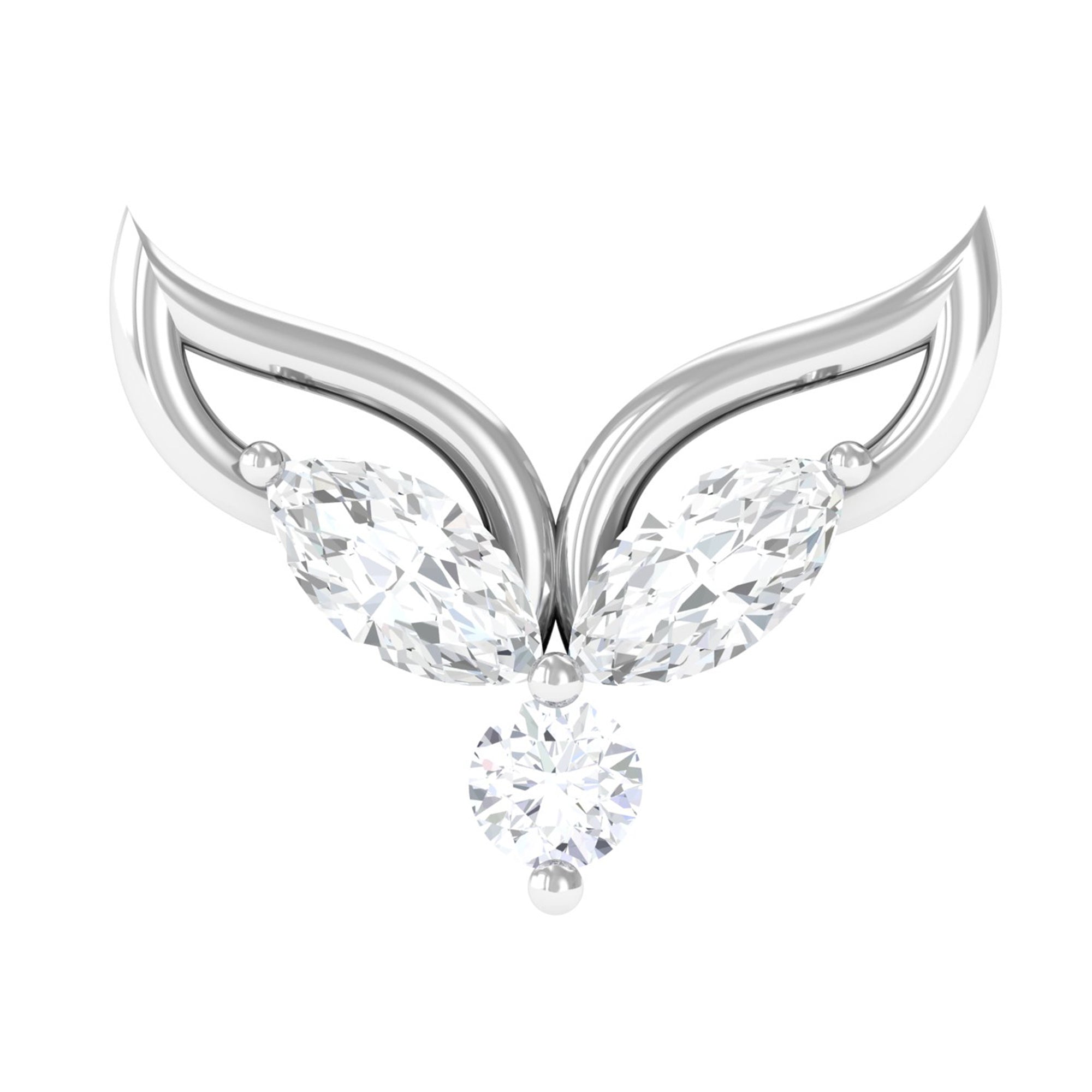 Rosec Jewels-Marquise Diamond Leaf Earring for Cartilage Piercing