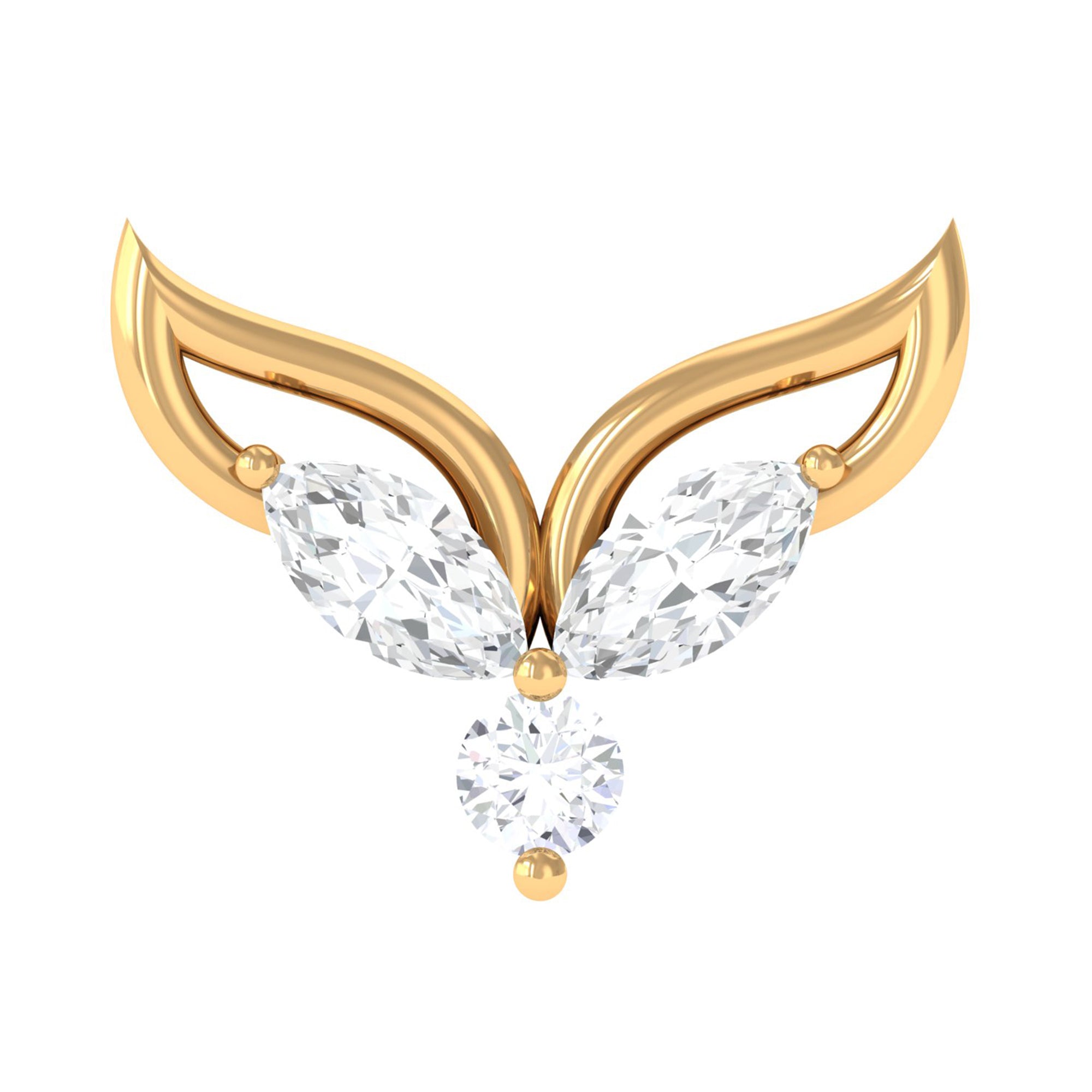 Rosec Jewels-Marquise Diamond Leaf Earring for Cartilage Piercing