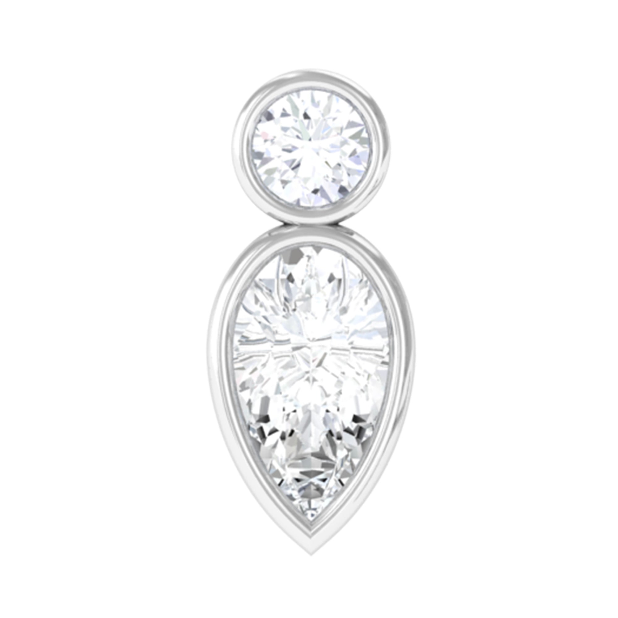 Rosec Jewels-Minimal Pear Diamond Tragus Earring in Bezel Setting