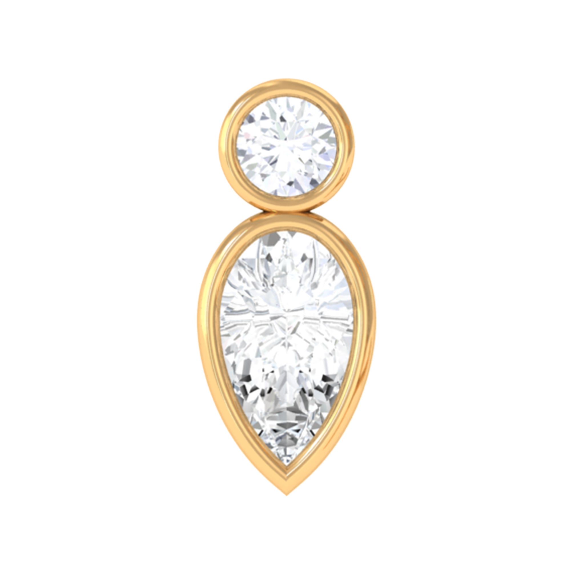 Rosec Jewels-Minimal Pear Diamond Tragus Earring in Bezel Setting