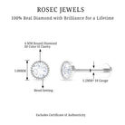 Rosec Jewels-Bezel Set Diamond Solitaire Stud Earring for Helix Piercing