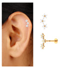 Rosec Jewels-Elegant Diamond Flower Crawler Earring for Helix Piercing