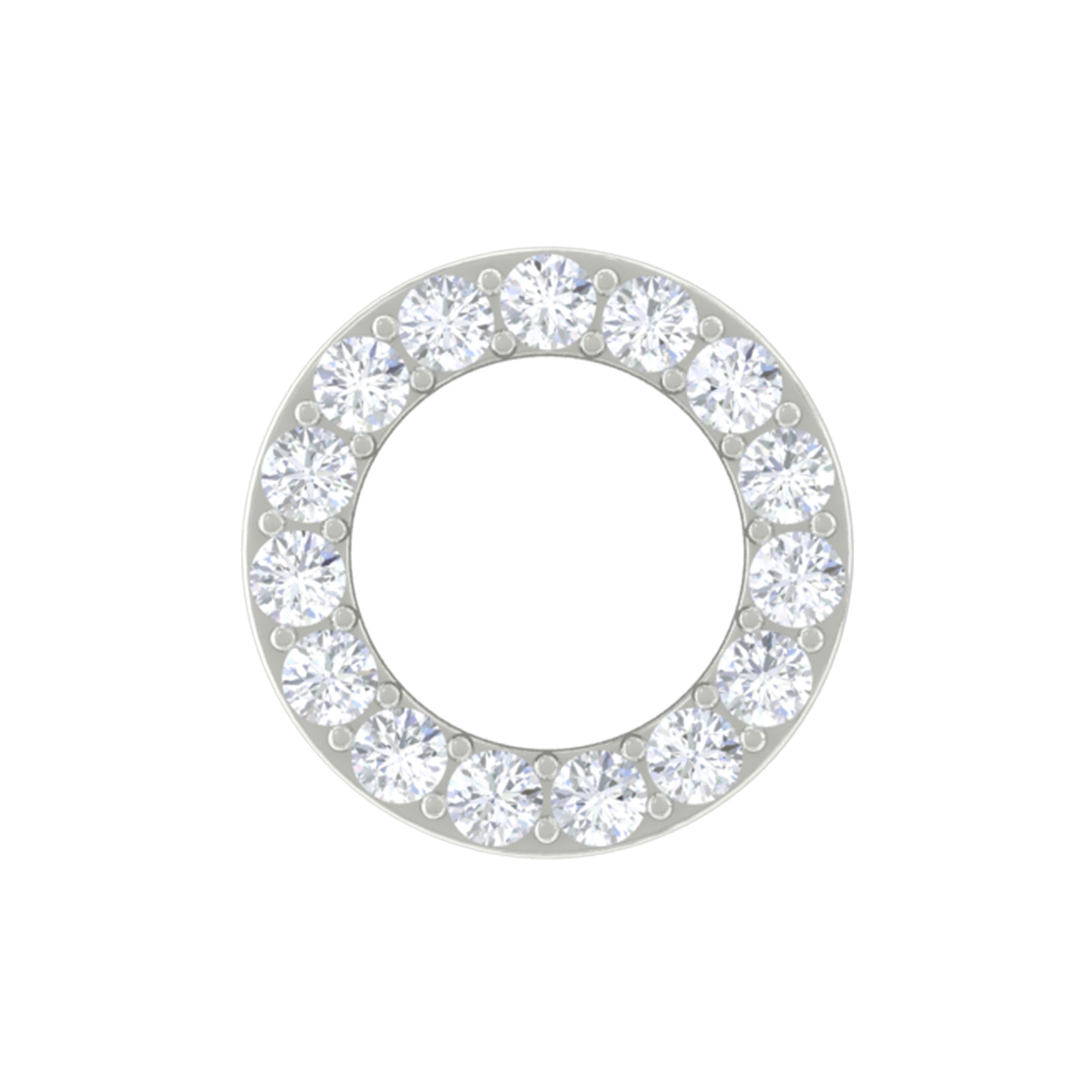 Rosec Jewels-Simple Diamond Open Circle Earring with Flat Back