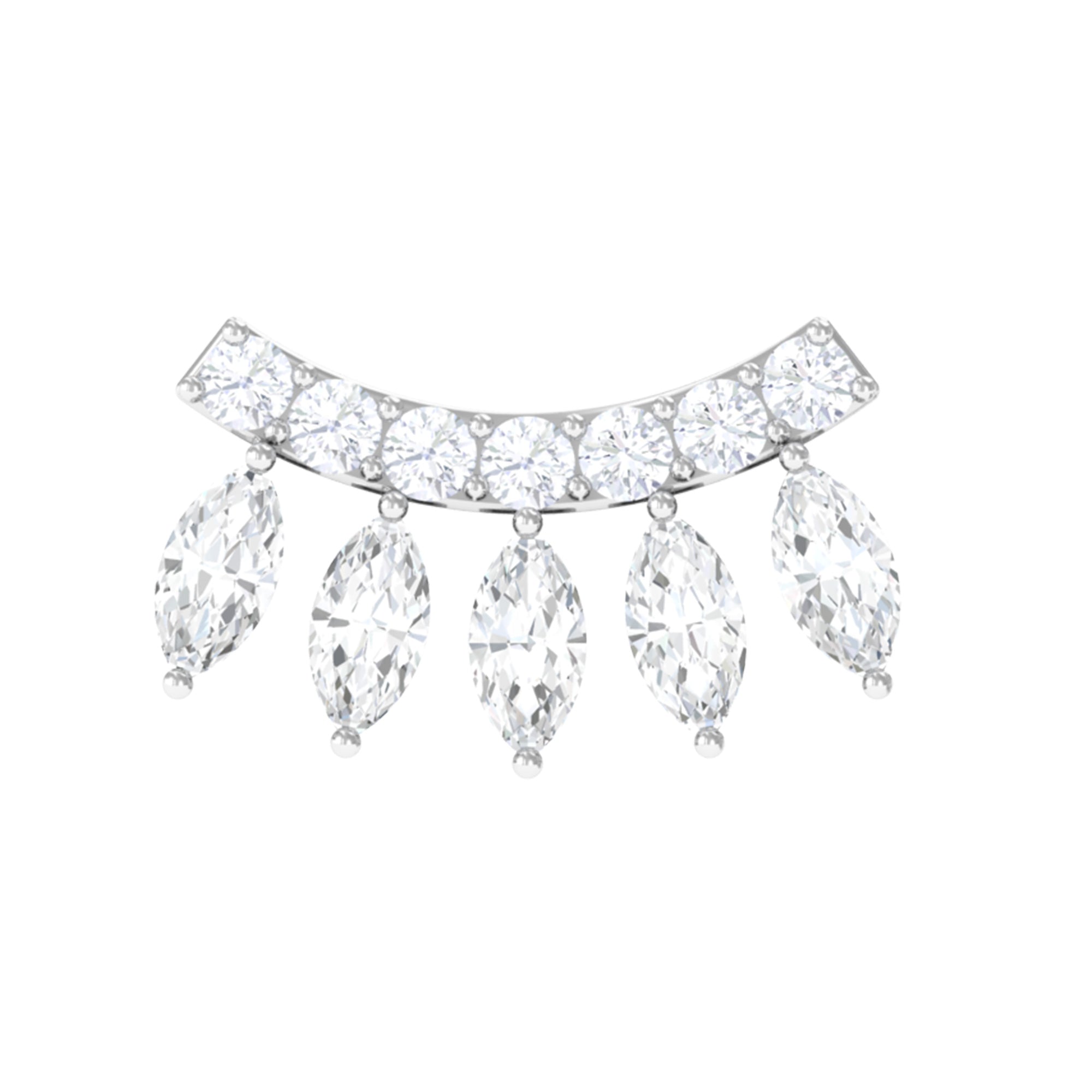 Rosec Jewels-Marquise Moissanite Gothic Crawler Earring