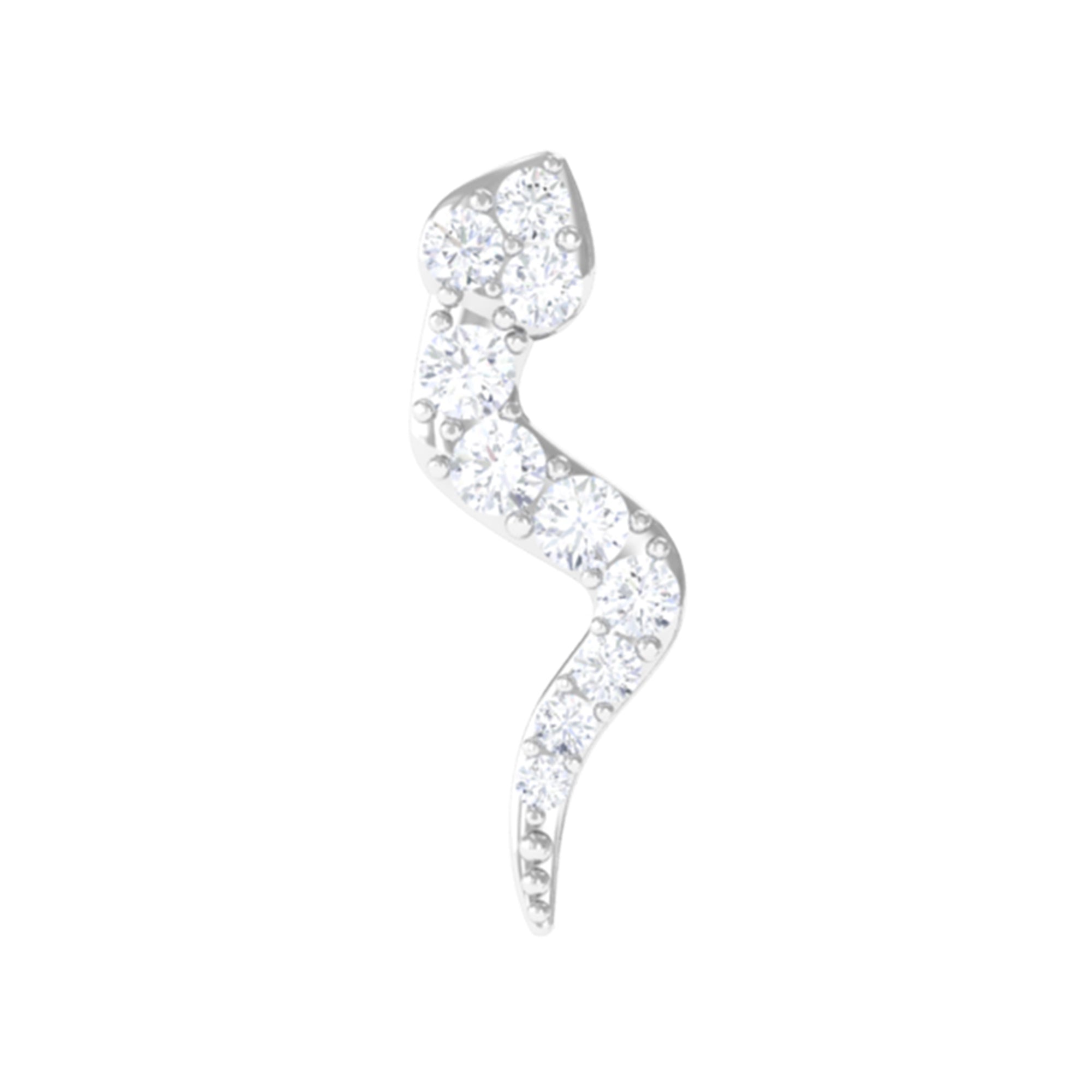 Rosec Jewels-Genuine Moissanite Snake Earring for Cartilage Piercing