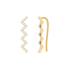 Moissanite Zig Zag Climber Earring for Helix Piercing Moissanite - ( D-VS1 ) - Color and Clarity - Rosec Jewels