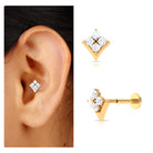 Rosec Jewels-Moissanite Floral Cartilage Earring in Gold