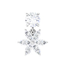 Rosec Jewels-Certified Moissanite Flower Drop Cartilage Earring