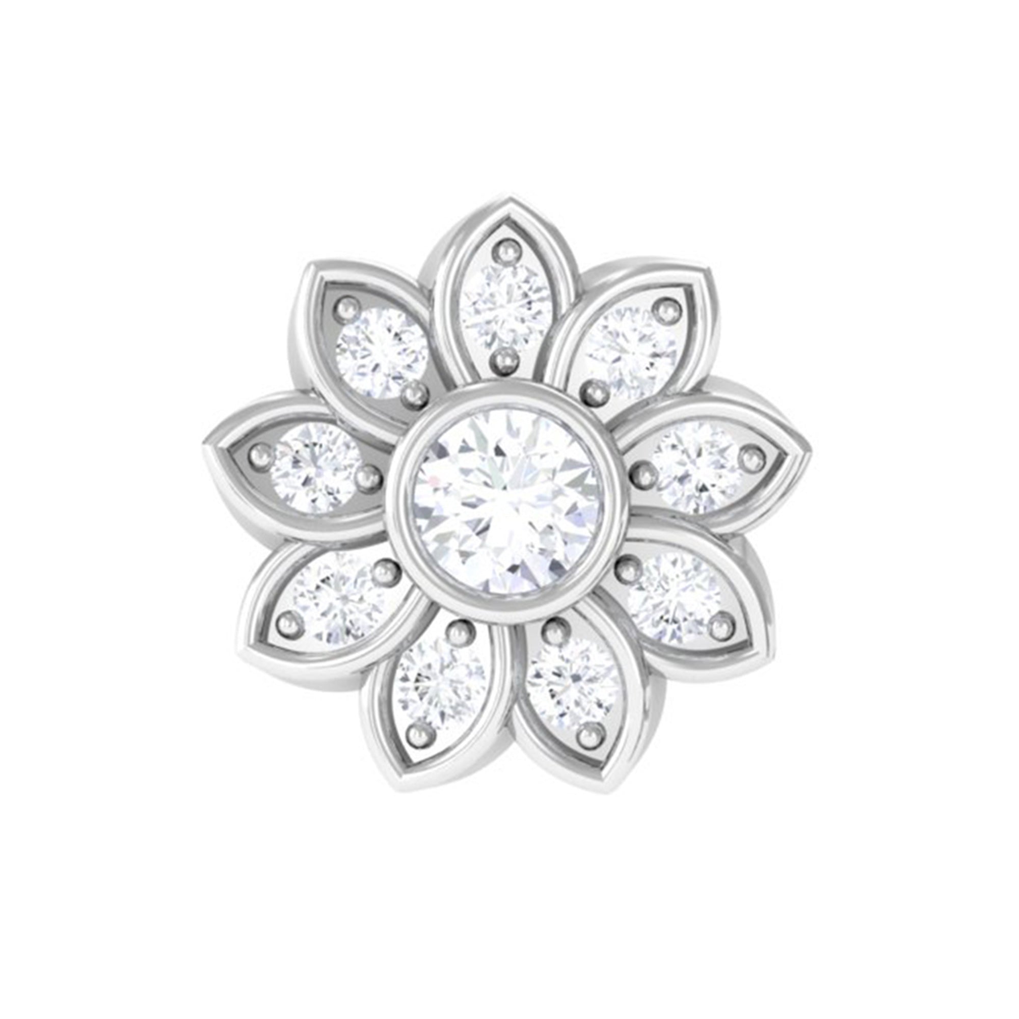 Rosec Jewels-Moissanite Flower Cartilage Earring in Gold