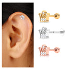 Rosec Jewels-Moissanite Gold Crown Earring for Cartilage Piercing