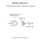 Rosec Jewels-Certified Round Moissanite Simple Cartilage Earring