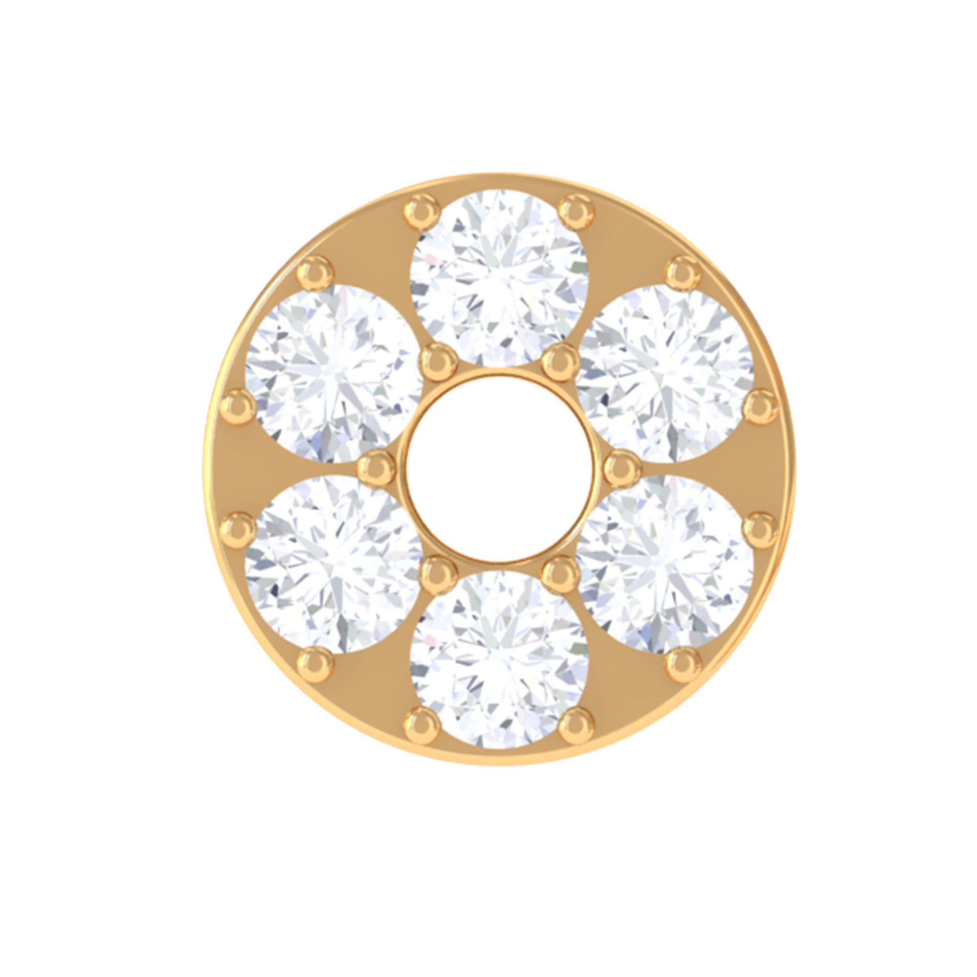 Rosec Jewels-Moissanite Gold Disc Earring for Conch Piercing