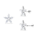 Rosec Jewels-Certified Moissanite Flower Earring for Helix Piercing