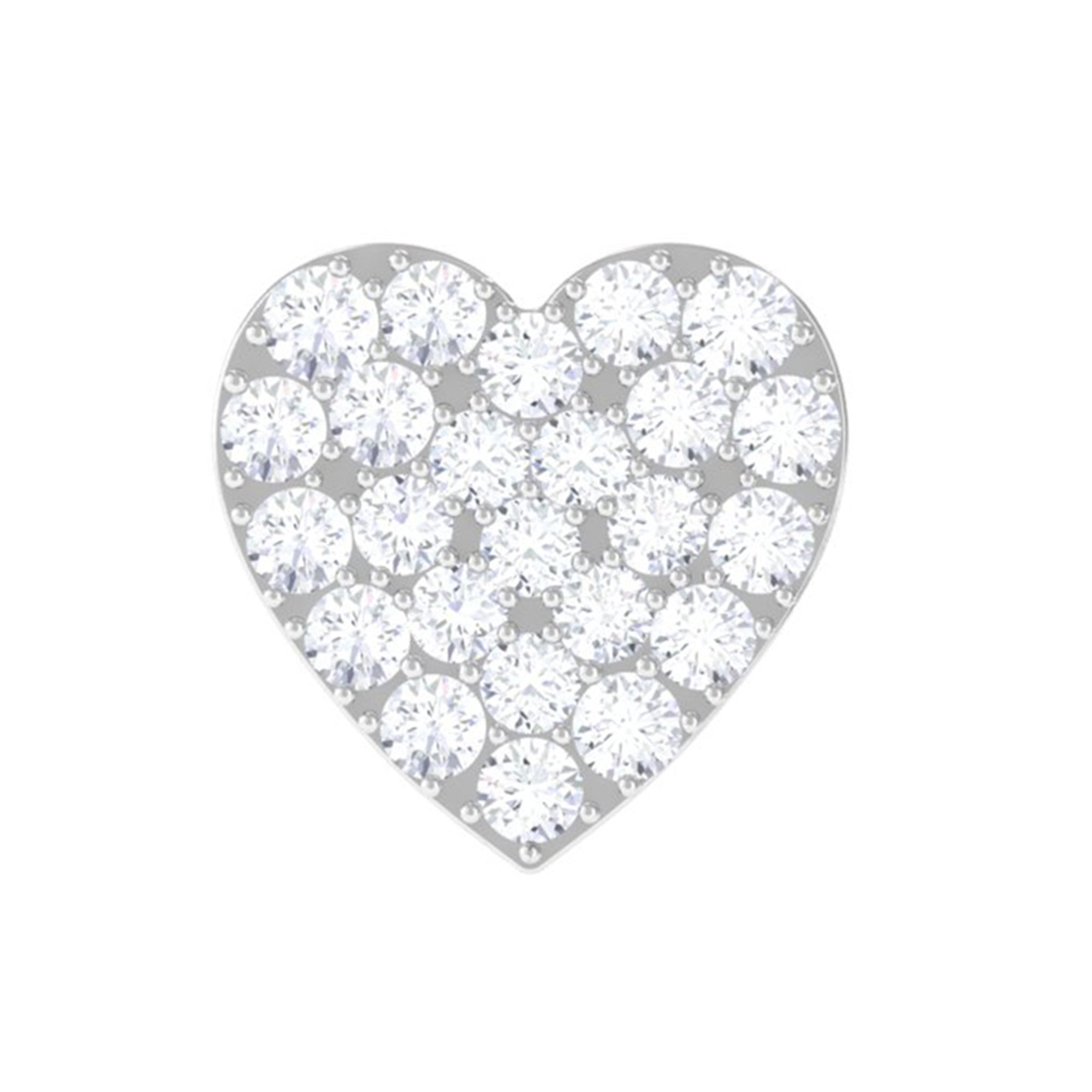 Rosec Jewels-Moissanite Heart Cartilage Earring in Pave Setting