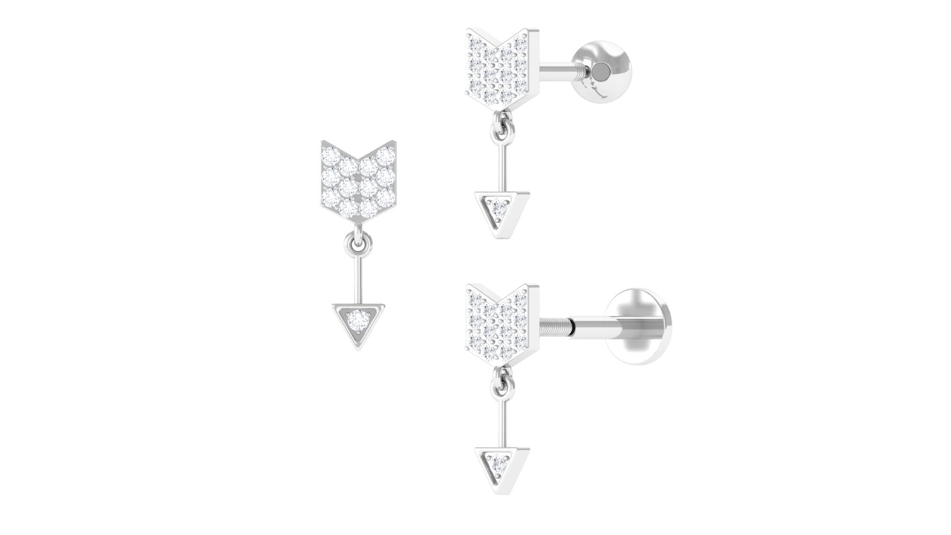 Rosec Jewels-Trendy Diamond Arrow Drop Earring for Helix Piercing