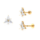 Rosec Jewels-Unique Marquise Moissanite Floral Helix Earring