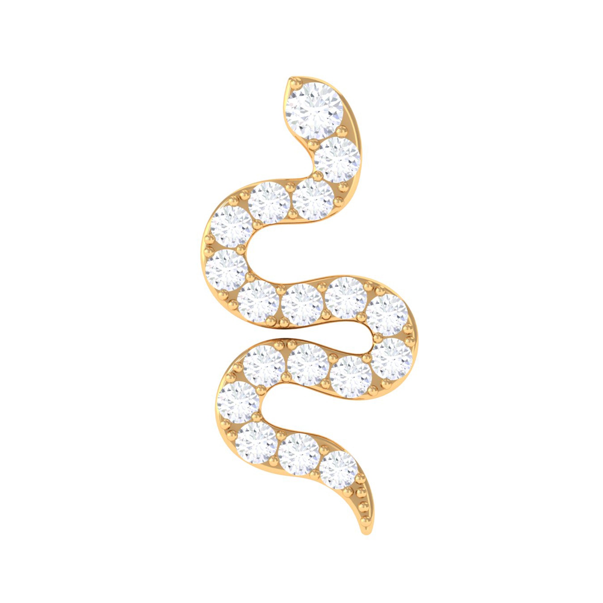 Rosec Jewels-Unique Moissanite Snake Crawler Cartilage Earring in Gold