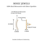 Rosec Jewels-Unique Certified Moissanite Curved Crawler Earring